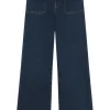 Frame Denim Le Slim Palazzo Bardot Pocket in Cursive