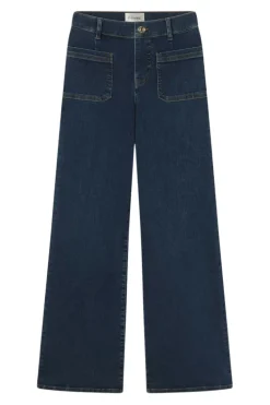 Frame Denim Le Slim Palazzo Bardot Pocket in Cursive