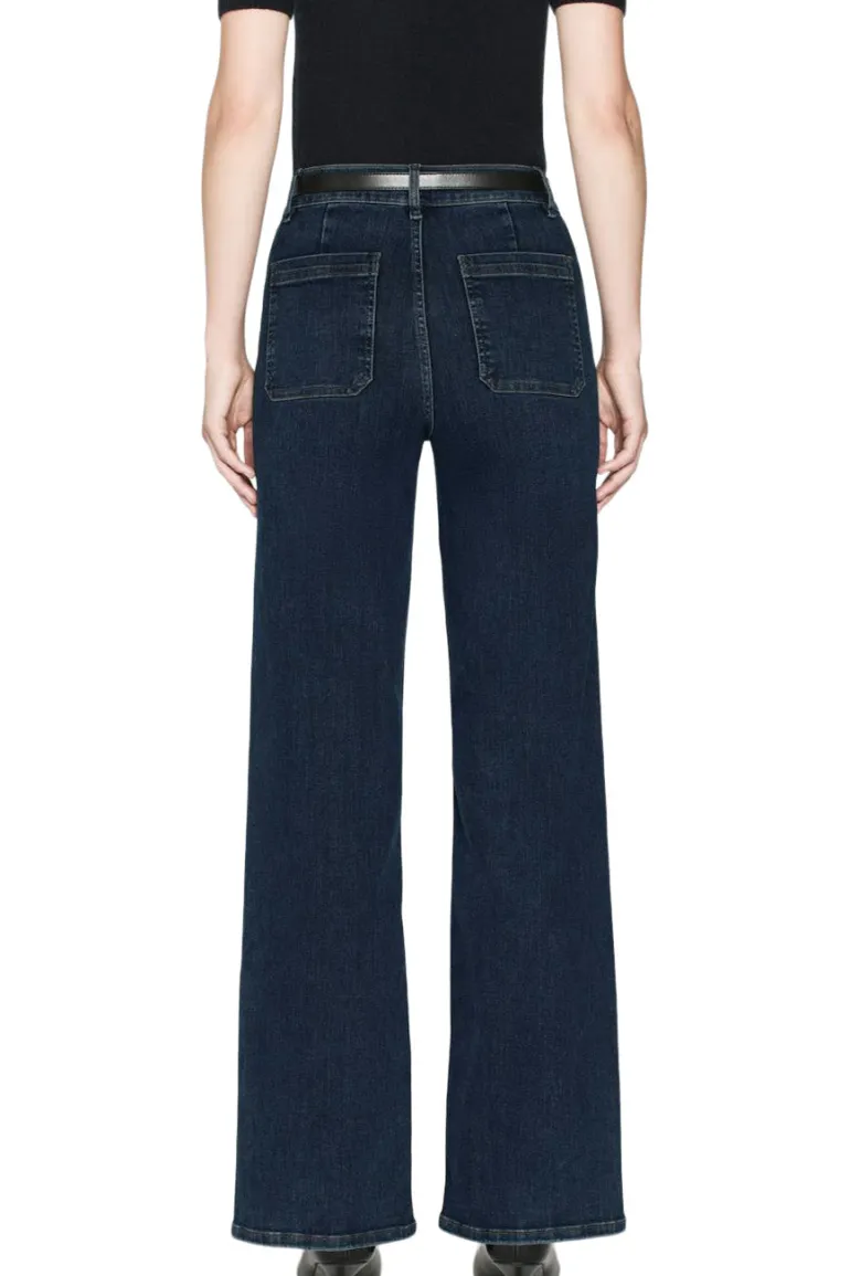 Frame Denim Le Slim Palazzo Bardot Pocket in Cursive