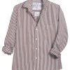 Frank & Eileen Barry Tailored Button Up Shirt in Brown Stripe
