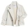 Frank & Eileen Cropped Peacoat in Heather White Melange