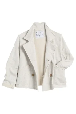 Frank & Eileen Cropped Peacoat in Heather White Melange