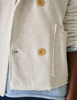 Frank & Eileen Cropped Peacoat in Heather White Melange