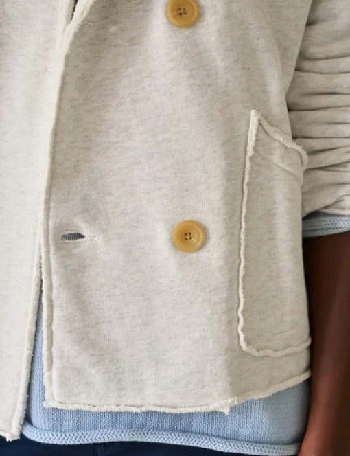 Frank & Eileen Cropped Peacoat in Heather White Melange