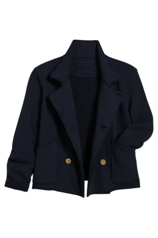Frank & Eileen Cropped Sweatshirt Peacoat in British Navy