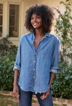 Frank & Eileen Eileen Long Sleeve Shirt in Vintage Stonewashed Indigo