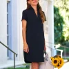 Frank & Eileen Lauren Polo Dress in British Navy