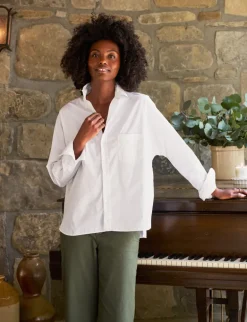 Frank & Eileen Oona Continuous Sleeve Button-Up Shirt in White
