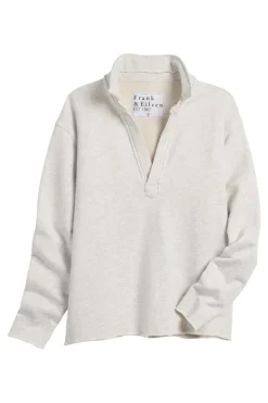 Frank & Eileen Patrick Popover Henley in Light Heather Gray Melange