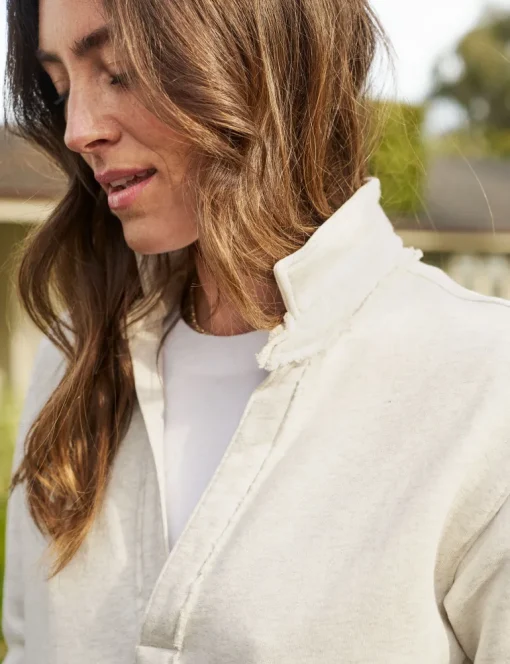 Frank & Eileen Patrick Popover Henley in Light Heather Gray Melange