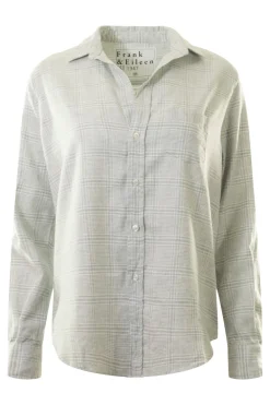 Frank & Eileen Relaxed Button-Up Shirt in Gray, White Plaid