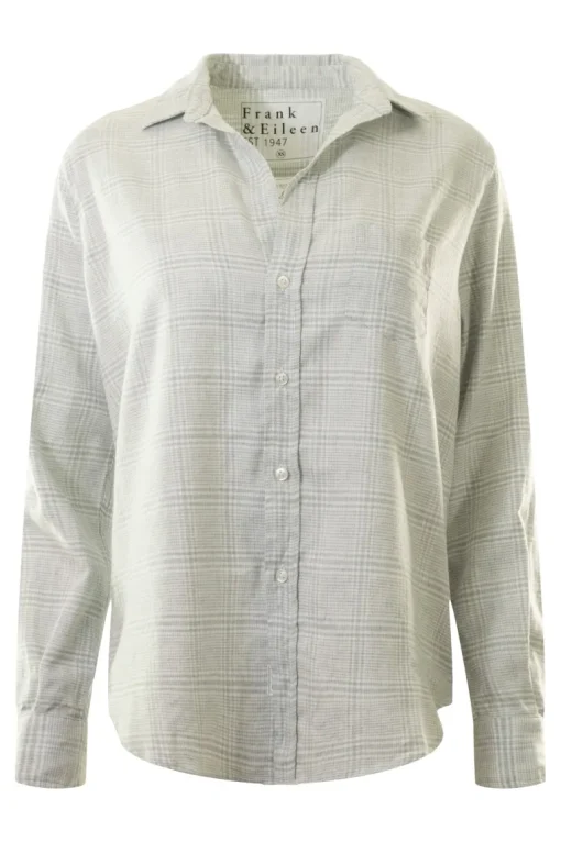 Frank & Eileen Relaxed Button-Up Shirt in Gray, White Plaid