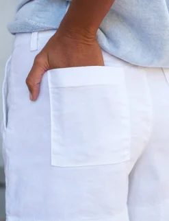 Frank & Eileen Waterford Walking Shorts in White Linen