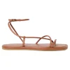 Loeffler Randall Noor Leather Flat Sandal in Timber