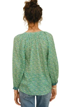 M.A.B.E. Dana Long Sleeve Top in Green
