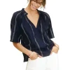 M.A.B.E. Palmer Gathered Top in Navy