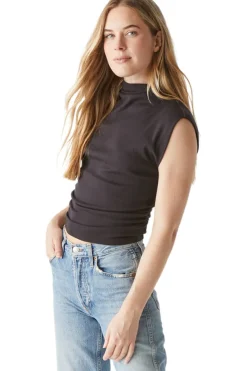 Michael Stars Amara Power Shoulder Tank in Black