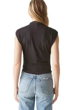 Michael Stars Amara Power Shoulder Tank in Black