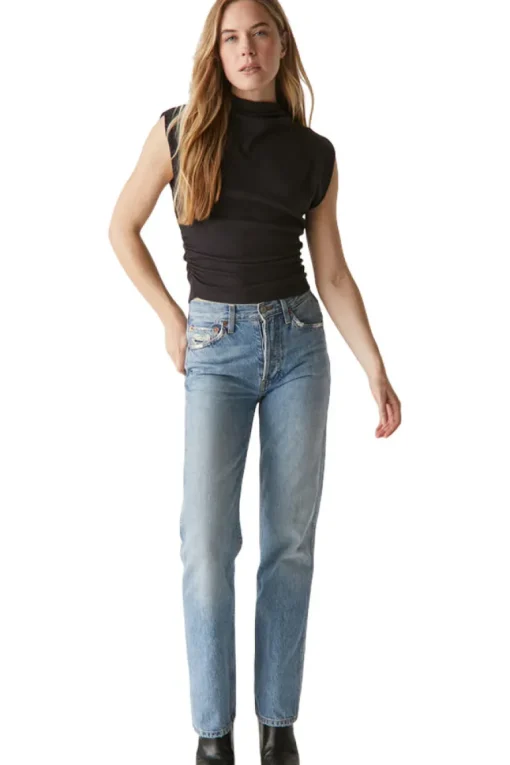 Michael Stars Amara Power Shoulder Tank in Black