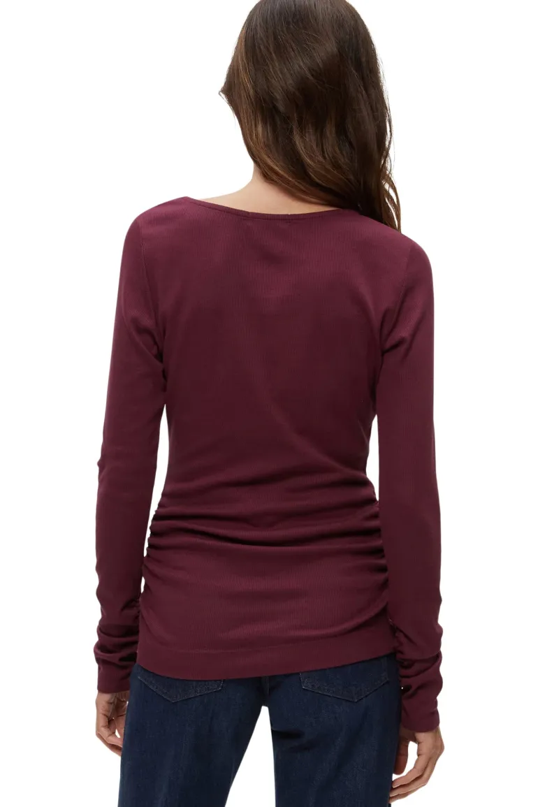 Michael Stars Clarke Ruched Tee in Beetroot