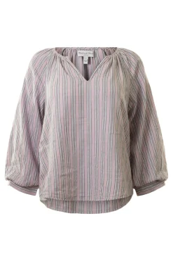 Michael Stars Cleo Notch Neck Top in Sachet Stripe