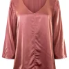 Michael Stars Cobie V-Neck Satin Top