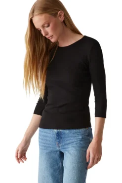 Michael Stars Dakota 3/4 Sleeve Tee in White