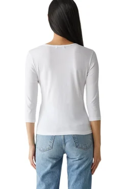 Michael Stars Dakota 3/4 Sleeve Tee in White