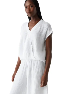 Michael Stars Evie Wrap Top in White