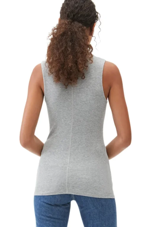 Michael Stars Hillary Turtleneck Shell in Heather Grey