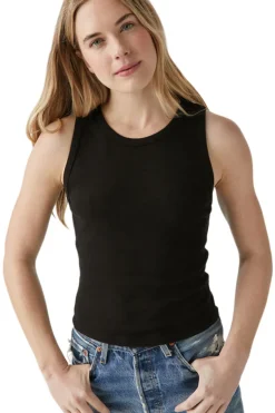 Michael Stars Kendall Cropped Tank in Black