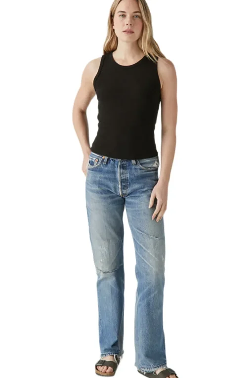 Michael Stars Kendall Cropped Tank in Black