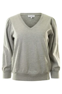 Michael Stars Kit V-neck Sweatshirt in Heather Grey