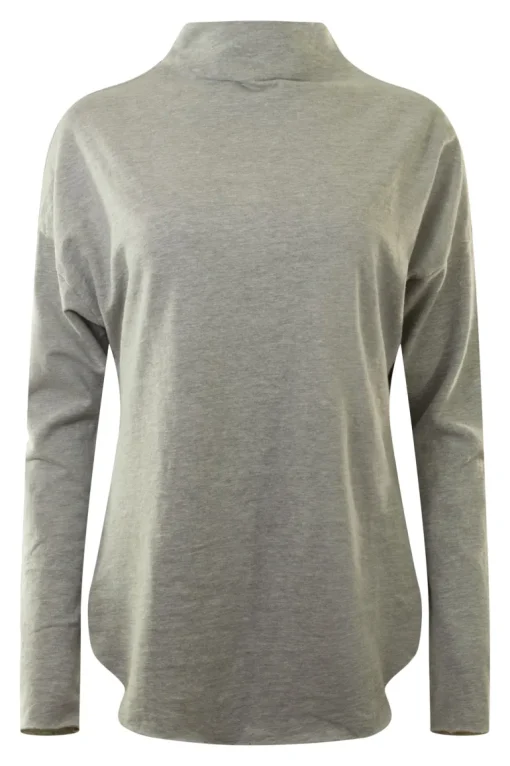 Michael Stars Laurel Mock Neck Top in Heather Grey
