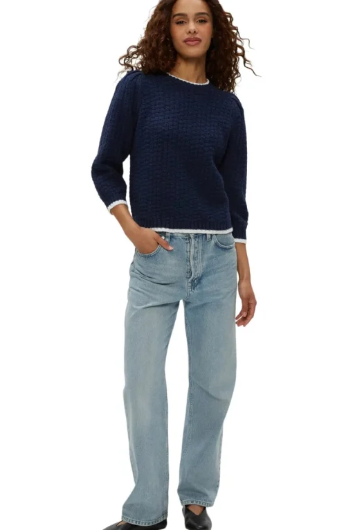 Michael Stars Leonora Puff Sleeve Sweater in Nocturnal