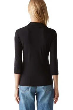 Michael Stars Nico Mock Neck Tee in Black