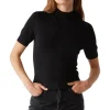 Michael Stars Sabel Mock Neck Top in Black