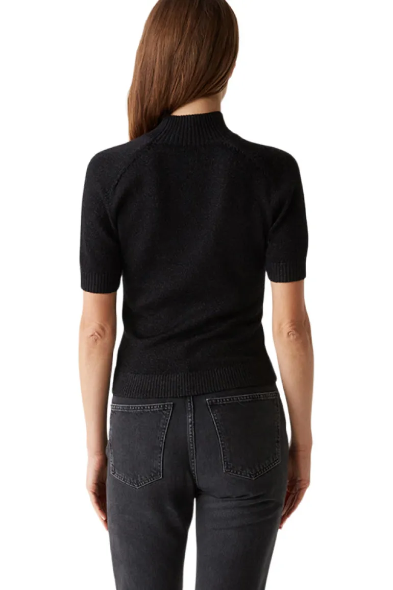 Michael Stars Sabel Mock Neck Top in Black