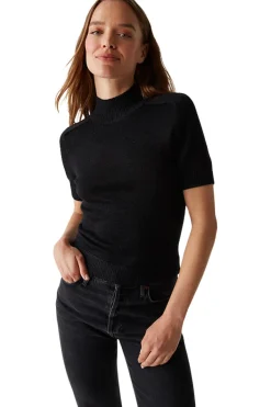 Michael Stars Sabel Mock Neck Top in Black