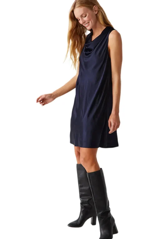 Michael Stars Tessa Cowlneck Mini Dress in Nocturnal