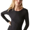 Michael Stars Zola Ribbed Tee in Black