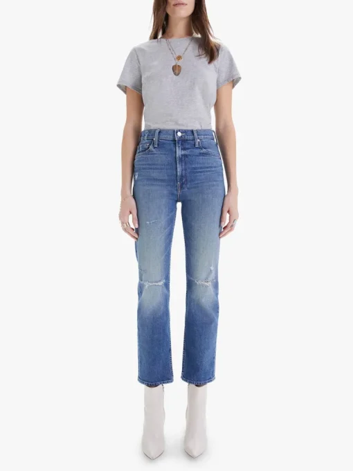 MOTHER Denim High Waisted Rider Ankle in Far Beyond the Sky