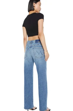 MOTHER Denim Lil' Mid-Rise Tunnel Vision Sneak Jeans in I'm a Winner