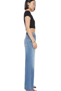 MOTHER Denim Lil' Mid-Rise Tunnel Vision Sneak Jeans in I'm a Winner