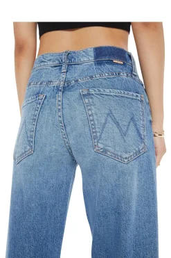 MOTHER Denim Lil' Mid-Rise Tunnel Vision Sneak Jeans in I'm a Winner