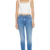 MOTHER Denim Mid Rise Dazzler Crop in Ready, Set, Go