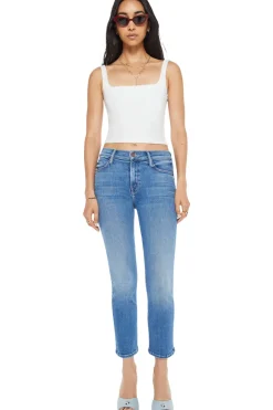 MOTHER Denim Mid Rise Dazzler Crop in Ready, Set, Go