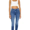 MOTHER Denim Mid Rise Dazzler Ankle Fray in Nothing Between Us