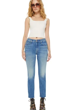 MOTHER Denim Mid Rise Rider Flood in Monkey in the Middle