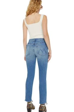 MOTHER Denim Mid Rise Rider Flood in Monkey in the Middle